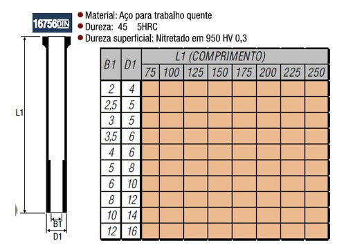 Bucha Extratora Ext 8mm Int 5mm Comp 200mm - Din 16756 2