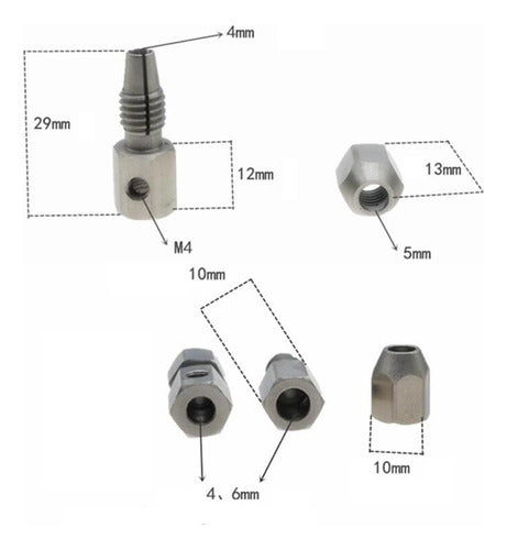 Mandril Do Eixo Do Motor, Peças Sobressalentes Do 4mm X 4mm 1