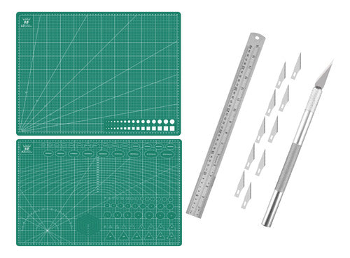RD Cutting Board A2 60x45 cm + Rule + Scalpel Combo Set 10