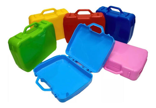 Set of 10 Mini Plastic Suitcases Colors Souvenir Candy Bar 10