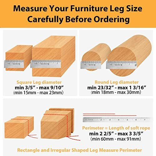 32 Pieces Small Chair Leg Protectors for Hardwood Floors - Size S - 0.6-1m 1