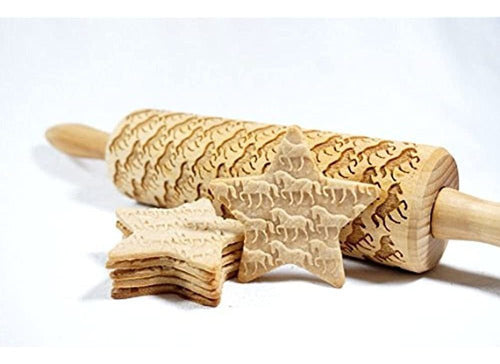 Stodola 16.9-Inch Decorative Horse Pattern Rolling Pin 0