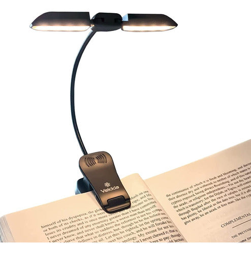 Vekkia 14 LED Rechargeable Book Light with Adjustable Clip 180 Degrees 0