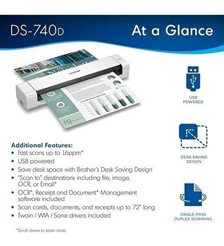 Brother DS-740D Duplex Portable Document Scanner 7