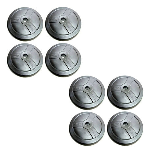 8 PVC Weight Plates 1.25 Kg for Dumbbell Bar Gym 2