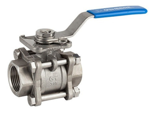 Genebre Three-Piece Full Stainless Steel Ball Valve, Total Flow 3/4" 2025N 05 0