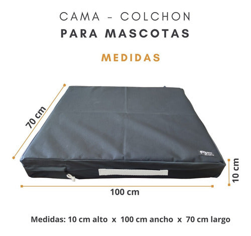 Colchón Cama Perro Antidesgarro Negro Mascota 100x70x10cm 1