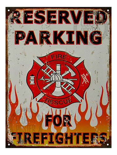 Club del Poster Vintage Tin Sign Antique Firefighters Car P679 3