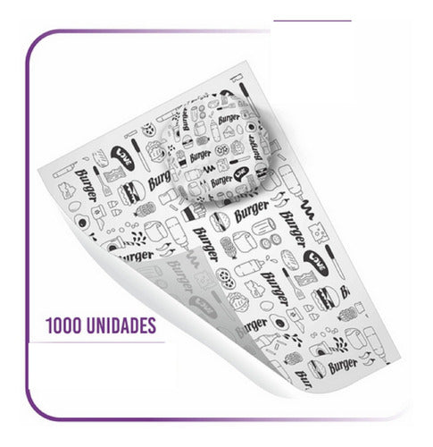 Papel Antigrasa 1000 Undidades Para Envolver Fast Food 1