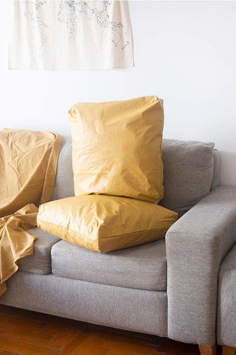 Set of 4 Eco-Leather 60x60x10 Cushions for Algarrobo Armchair 10