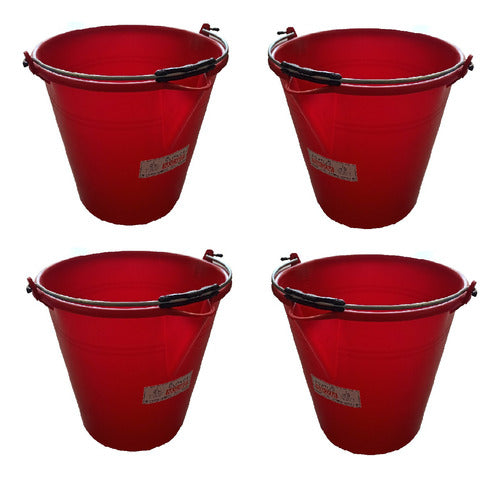 Mascardi 17 Liters Plastic Bucket with Steel Handle x4 0