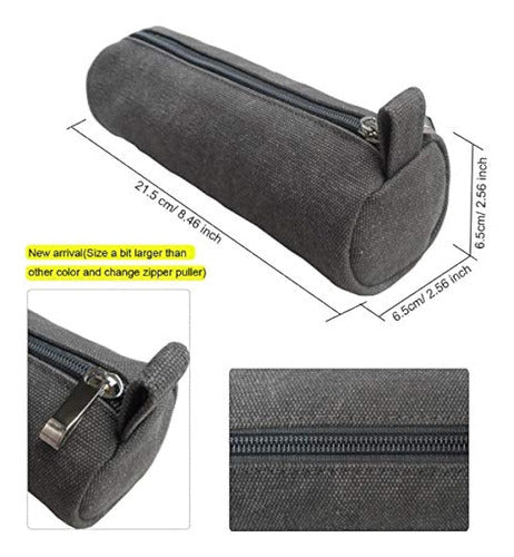 Enyuwlcm Elegant Heavy Canvas Pencil Case Bag 1