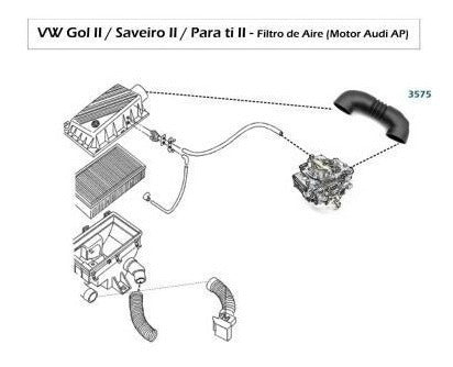 VW Manguera Filtro De Aire - Admision Original Gol 1.9 Sd 0