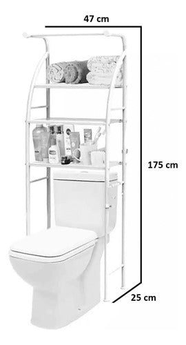 Estantería Sobre Inodoro 175x47cm Blanco 3 Estantes Circuit 2