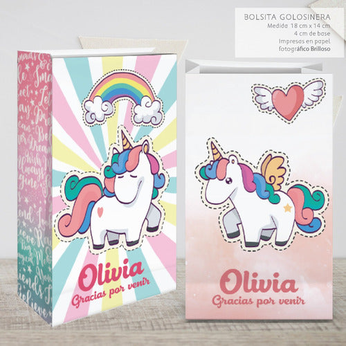 Personalized Unicorn Party Favor Bags Set of 10 4