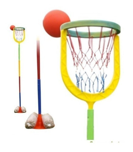 Serabot Free Basket Basketball Hoop with Original Ball 0