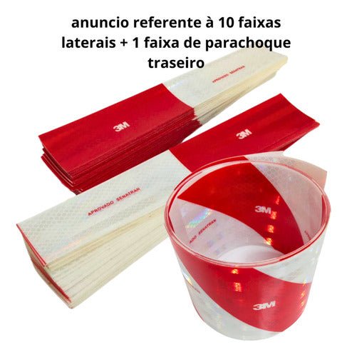 Kit 10 Faixa Refletiva Lateral + Parachoque 3m Cegonheira 1