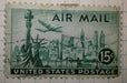 Sello Est Unidos Air Mail 15 C United States Postage 1947 1