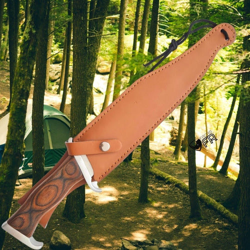 Facão Estilo Bushcraft Rambo Serrilhado Tático Full Tang Nfe 3