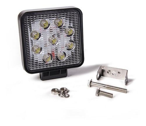 MS LED Light Kit 2 Square 9 Leds Auto 4x4 Truck Agro Off Road 12v 24v 5