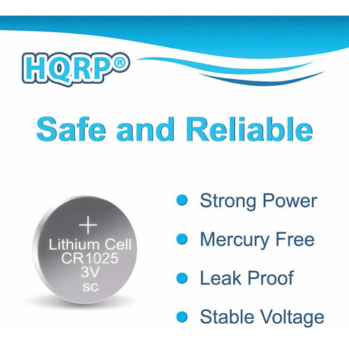 HQRP 10-Pack CR1025 3-Volt Lithium Coin Cell Battery 2