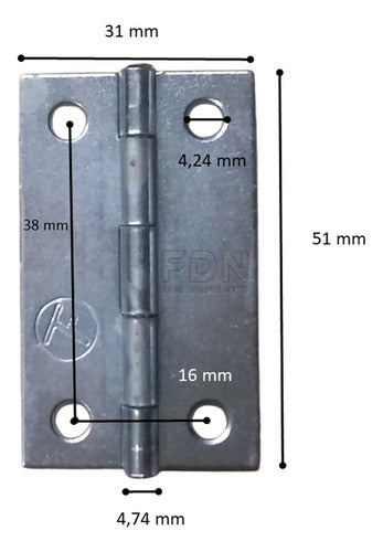 Bisagra Libro Hº Zincado Combo 2 - 38+51+63+75 Mm - Fdn 3