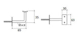 Moya Support for Handrail Round Tube Wood Iron Chrome 1