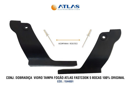 Kit Dobradiça Tampa Movel Fogão Atlas Fastcook 4/5b 100%orig 1