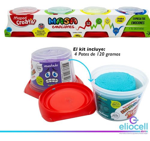 Masa Moldeable Emociones Maped Colores Clásicos Packx4 120gr 3