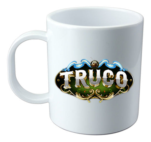 EXXE Taza Plástico Blanca Personalizada Sublimada Truco Argentino 0