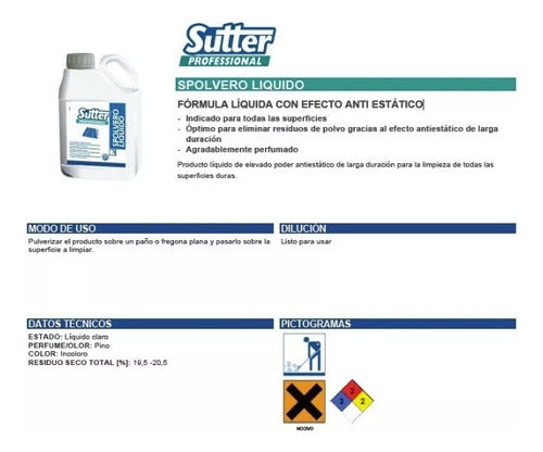 Sutter Professional Spolvero - Dust Capture Liquid for Mops 5kg 1