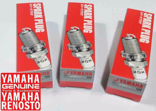 YAMAHA Kit De 3 Bujías Originales Con Resistor Para Yamaha 70hp 2t 1