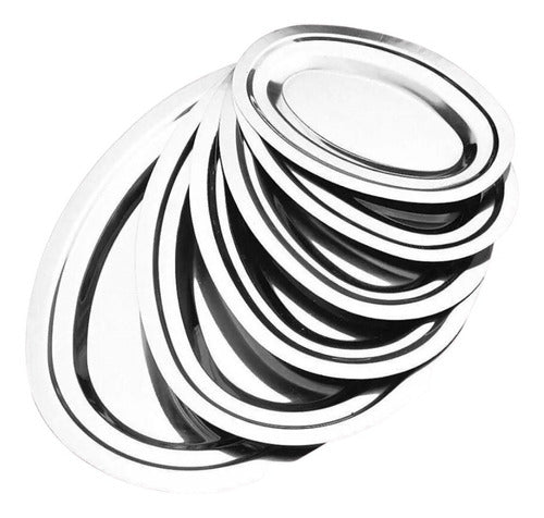 Oval Double Descent Stainless Steel Carol 28.5x19.5cm 2