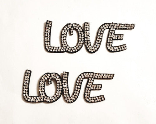 Aplique Termoadhesivo Love Con Strass X 2 Unidades Exclusivo 3