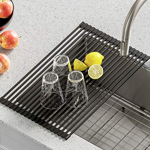 Kraus Over-Sink Roll-Up Kitchen Sink Accessory with Steel+Silicone - C 1