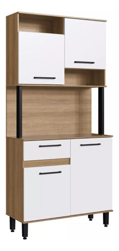 Milenio Kitchen Furniture Kit 4 Doors 1 Drawer White Black 4