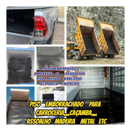 Piso Emborrachado 4mm P/forrar Caçamba Rolo Com 4.00x1.00mt 1