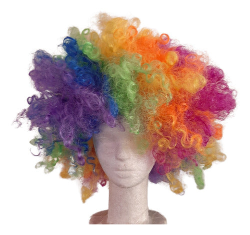 Cotillón Concept Multicolor Afro Wig for Clown Costume 0