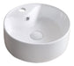 Premium Round Sink with 1 Hole Support Basin Minimalist Porcelain 0