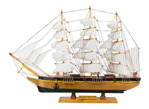 Miniatura Barco Navio Veleiro Madeira Fragata Siglo Xvlll 0