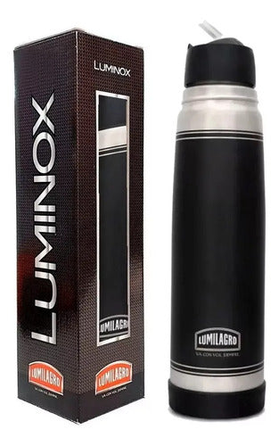 Lumilagro Luminox Black Stainless Steel 1L Thermos 0