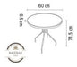 Outdoor Garden Balcony Round Glass and Iron Table 60cm 1