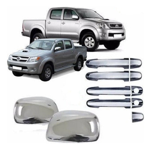 Kit 4 Chrome Door Handle Covers and 2 Mirror Caps for Hilux 2005-2015 0