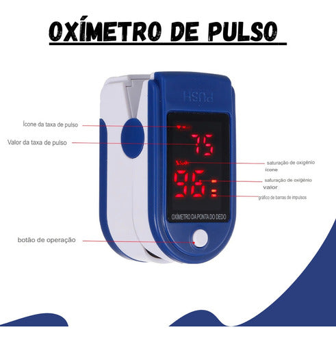 Oxímetro De Pulso Para  Dedo Swisscare Cms50d Branco/azul 7