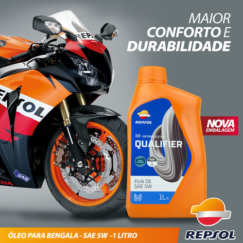 Óleo Bengala Suspensão Moto Alta Performance Sae 5w Repsol 1