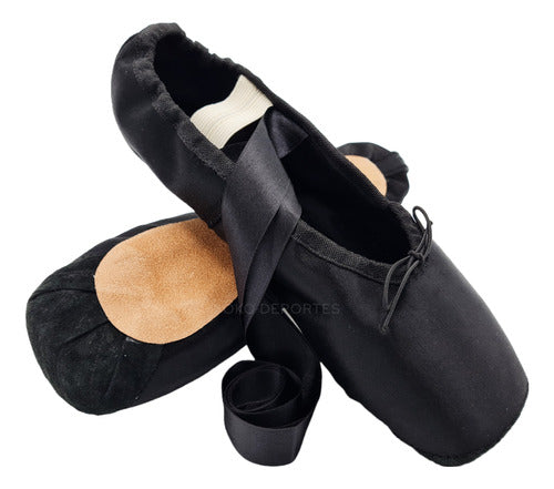 Slava Ballet Pointe Shoes with Ribbons + Elastic Canvas Split Sole Pointe Shoes 19
