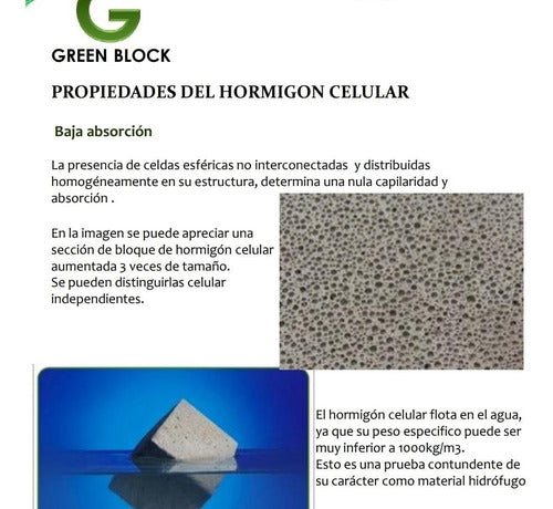 Green Block Cellular Concrete Block No Retak 10cm 2