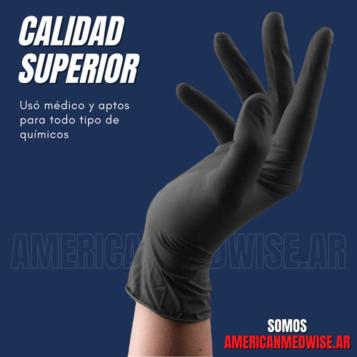 Pack of 50 Black Nitrile Gloves | Premium 1