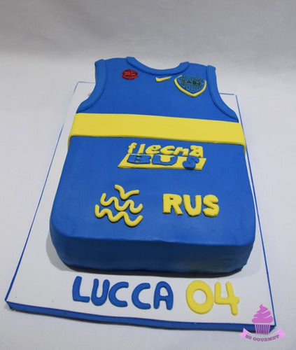 Torta Camiseta De Boca Basquet - Tortas Tematicas 0