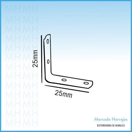 Mercado Herrajes Escuadra Angulo Reforzada 25x25 X 50 Unidades 1